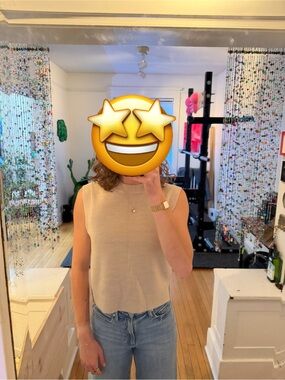French Connection Cream Sleeveless Knit Tank Top
